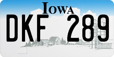 IA license plate DKF289