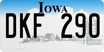 IA license plate DKF290