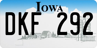 IA license plate DKF292
