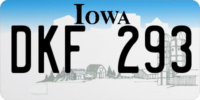 IA license plate DKF293