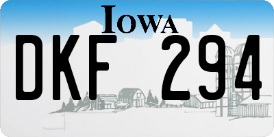 IA license plate DKF294