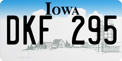 IA license plate DKF295