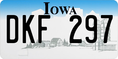 IA license plate DKF297