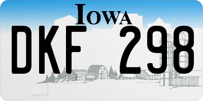 IA license plate DKF298