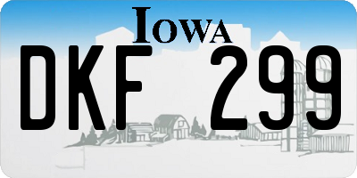 IA license plate DKF299