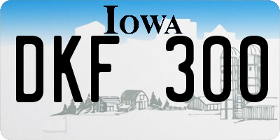 IA license plate DKF300