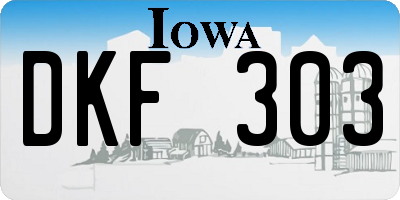 IA license plate DKF303