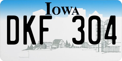 IA license plate DKF304
