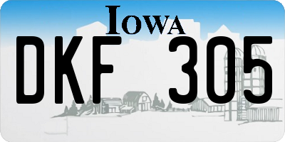 IA license plate DKF305