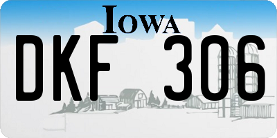 IA license plate DKF306