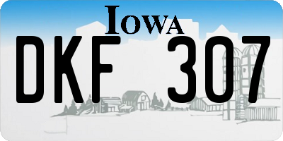 IA license plate DKF307