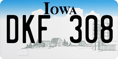 IA license plate DKF308