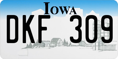 IA license plate DKF309