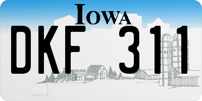 IA license plate DKF311