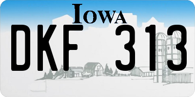 IA license plate DKF313