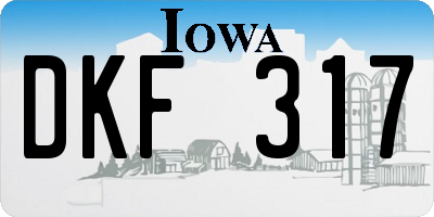 IA license plate DKF317