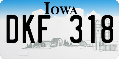 IA license plate DKF318