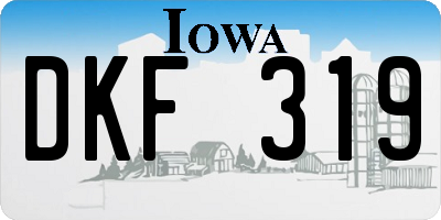 IA license plate DKF319