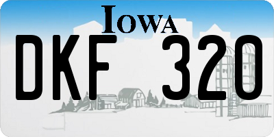 IA license plate DKF320
