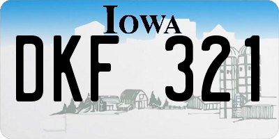 IA license plate DKF321
