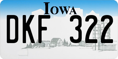 IA license plate DKF322