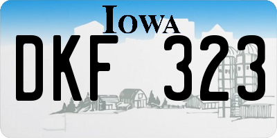 IA license plate DKF323