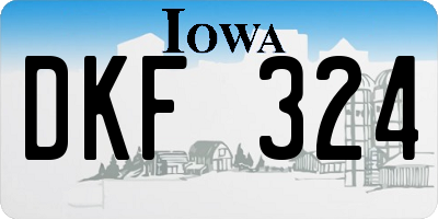 IA license plate DKF324