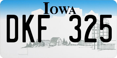 IA license plate DKF325