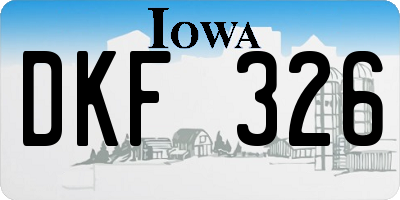 IA license plate DKF326