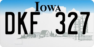 IA license plate DKF327