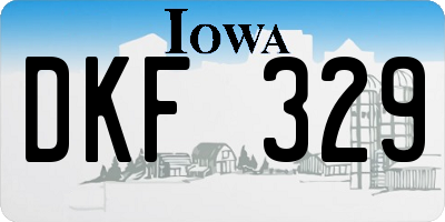 IA license plate DKF329