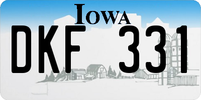IA license plate DKF331
