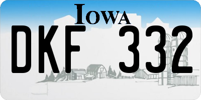 IA license plate DKF332