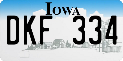 IA license plate DKF334
