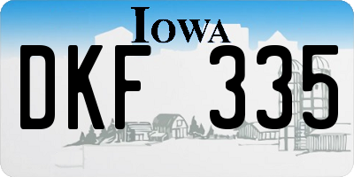 IA license plate DKF335