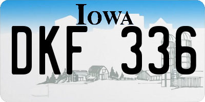 IA license plate DKF336