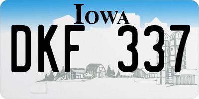 IA license plate DKF337