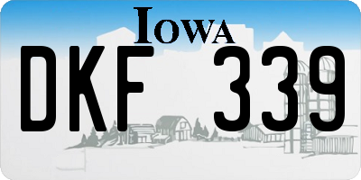 IA license plate DKF339