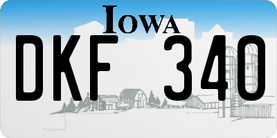 IA license plate DKF340