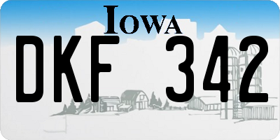 IA license plate DKF342