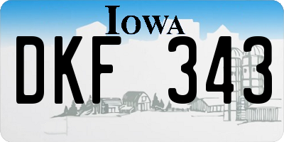 IA license plate DKF343