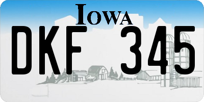 IA license plate DKF345