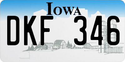 IA license plate DKF346