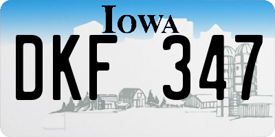 IA license plate DKF347