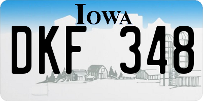 IA license plate DKF348