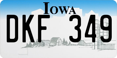IA license plate DKF349