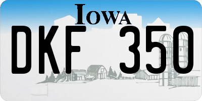 IA license plate DKF350