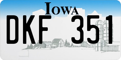 IA license plate DKF351