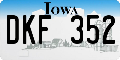 IA license plate DKF352