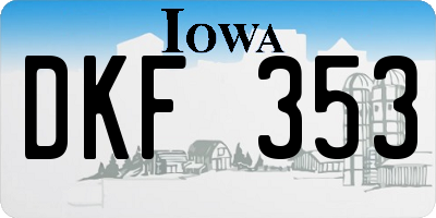 IA license plate DKF353
